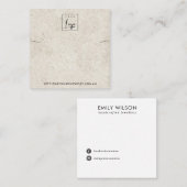 オフ素朴ホワイトスタッコネックレスブレスレットディスプレイ スクエア名刺 (正面/裏面)