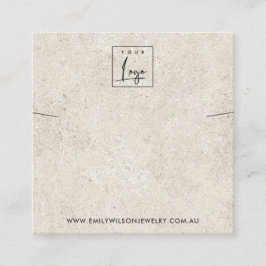 オフ素朴ホワイトスタッコネックレスブレスレットディスプレイ スクエア名刺