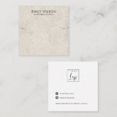 オフ素朴ホワイトスタッコネックレスブレスレットディスプレイ スクエア名刺 (正面/裏面)