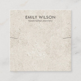 オフ素朴ホワイトスタッコネックレスブレスレットディスプレイ スクエア名刺