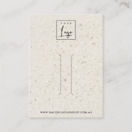 オフ素朴ホワイトテラゾヘアクリップ表示カード 名刺