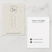 オフ素朴ホワイトテラゾヘアクリップ表示カード 名刺 (正面/裏面)