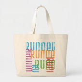 オフ走バラエティランナーをテーマにしたトートバッグ ラージトートバッグ (正面)