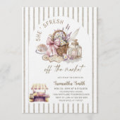 オフ・ザ・マーケットの花のブライダルシャワーパーティ 招待状 (正面)