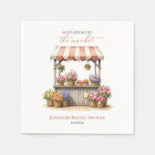 オフ・ザ・マーケットの花 | ブライダルシャワー スタンダードカクテルナプキン (正面)