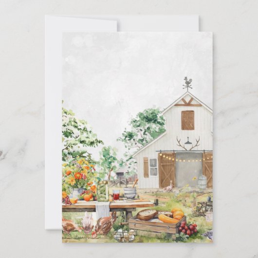 オフ・ザ・マーケット | ファーマーズ・マーケット・ブライダルシャワー 招待状 (裏面)