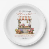 オフ・ザ・マーケット フラワープレート| ブライダルシャワー ペーパープレート (正面)