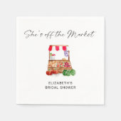 オフ・ザ・マーケット ブライダルシャワー スクリプト カスタム スタンダードカクテルナプキン (正面)