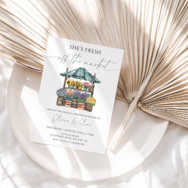 オフ・ザ・マーケット ブライダルシャワー – 花 招待状