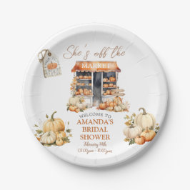 オフ・ザ・マーケット 秋のカボチャ ブライダルシャワー ペーパープレート