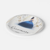 オブグラデーションアイボリーアイススカイ金ゴールドブ王室のルーキンセアニェラ ペーパープレート (アングル)