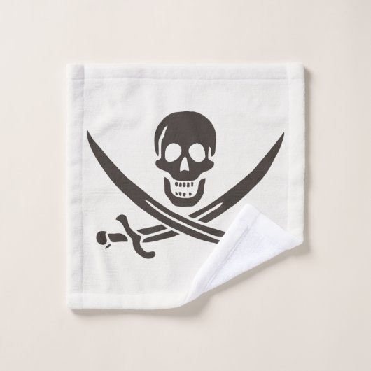 オブシディアンスカル剣Calico Jackの海賊旗 ウォッシュタオル (ウォッシュタオル)
