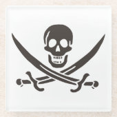 オブシディアンスカル剣Calico Jackの海賊旗 ガラスコースター (正面)