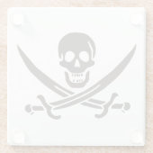 オブシディアンスカル剣Calico Jackの海賊旗 ガラスコースター (裏面)