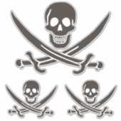 オブシディアンスカル剣Calico Jackの海賊旗 シール (正面)