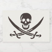 オブシディアンスカル剣Calico Jackの海賊旗 スパークリングワインラベル (シングルラベル)