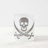 オブシディアンスカル剣Calico Jackの海賊旗 フロストグラスマグカップ (中央)
