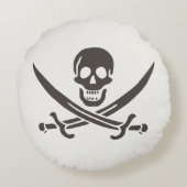 オブシディアンスカル剣Calico Jackの海賊旗 ラウンドクッション (裏面)