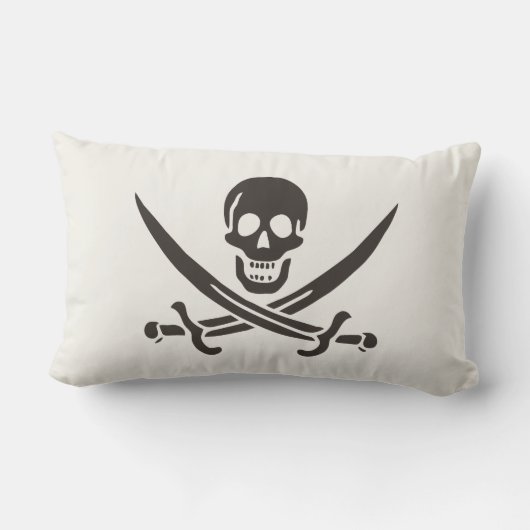 オブシディアンスカル剣Calico Jackの海賊旗 ランバークッション (裏面)