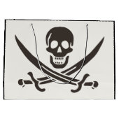 オブシディアンスカル剣Calico Jackの海賊旗 ラージペーパーバッグ (裏面)