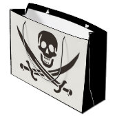 オブシディアンスカル剣Calico Jackの海賊旗 ラージペーパーバッグ (裏面アングル)
