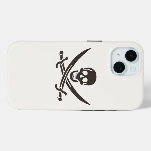 オブシディアンスカル剣Calico Jackの海賊旗 Case-Mate iPhoneケース (裏面 (横))