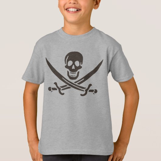 オブシディアンスカル剣Calico Jackの海賊旗 Tシャツ (正面)