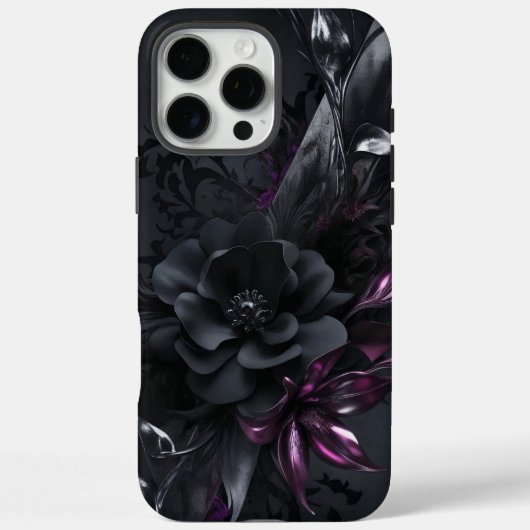 オブシディアン開花 | ダークフローラエレガンス Case-Mate iPhoneケース (裏面)