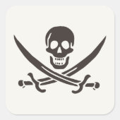 オブシディアン スカル ソード カリコ ジャックの海賊旗 スクエアシール (正面)