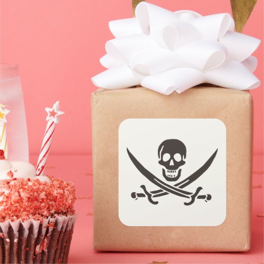 オブシディアン スカル ソード カリコ ジャックの海賊旗 スクエアシール (パーティー)