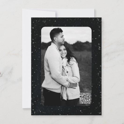 オブシディアンOracleミッドナイトエレガンス結婚きらめく 招待状 (裏面)