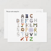 オブジェクトアルファベットハガキ |新学期ABCアート ポストカード (正面/裏面)