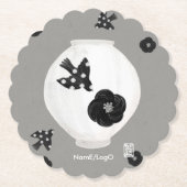 オブジェ_22_椿,鳥と陶芸 ペーパーコースター (正面)