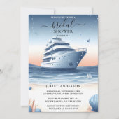 オブノットボートシップ海軍ブルー航海のブライダルシャワー 招待状 (正面)
