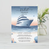 オブノットボートシップ海軍ブルー航海のブライダルシャワー 招待状 (スタンド正面)