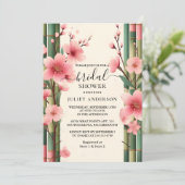 オブバンブーピンク桜さくらんぼブロッサムブライダルシャワー 招待状 (スタンド正面)