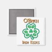 オブライエンアイリッシュキスクローバーシャームロックリップ マグネット (正面/裏面)