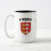 オブライエン家紋、翻訳と意味 ツートーンマグカップ (左)