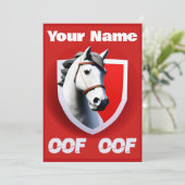 オブロブロックスおもしろいミームレッドホワイトホース 招待状 (スタンド正面)