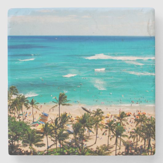 オブワイキキビーチシーンホノルル2 ストーンコースター (正面)