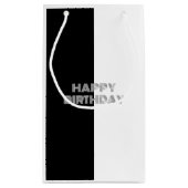 オプアートスタイルのモノクロバースデー スモールペーパーバッグ (裏面)