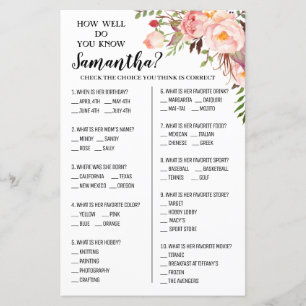 オプションのシャワーゲームで花嫁を知ってどのくらいか