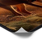 オプションのフレームで森の中の静かな夕日 ポスター (角)