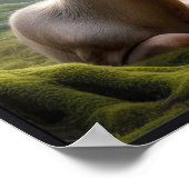 オプションのフレームで森の中の静かな朝 ポスター (角)