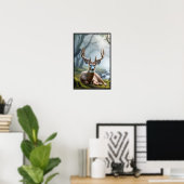 オプションのフレームで森の中の静かな朝 ポスター (ホームオフィス)