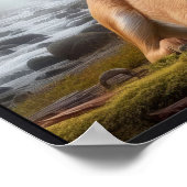 オプションのフレームで森の中の静かな朝 ポスター (角)