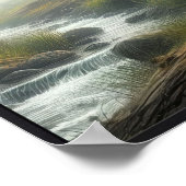 オプションのフレームで森の中の静かな朝 ポスター (角)