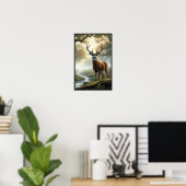 オプションのフレームで森の中の静かな朝 ポスター (ホームオフィス)