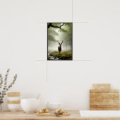 オプションのフレームで森の中の静かな朝 ポスター (キッチン)