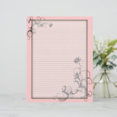 オプションのラインレターヘッド(フローラフレームはピンク) (スタンド正面)